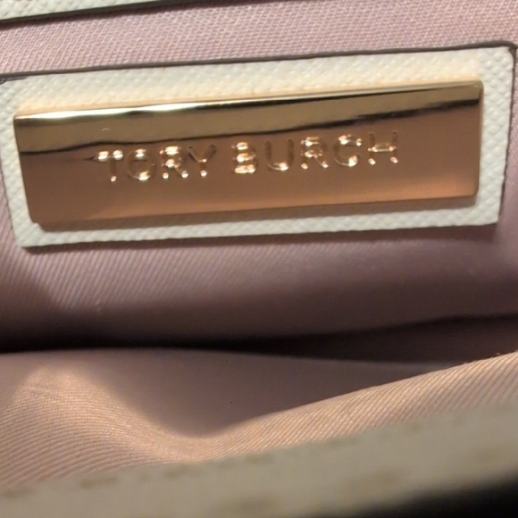 Tory Burch White Crossbody Bag Clean Stylish Leather Career Club Sophisticated - Picture 14 of 16